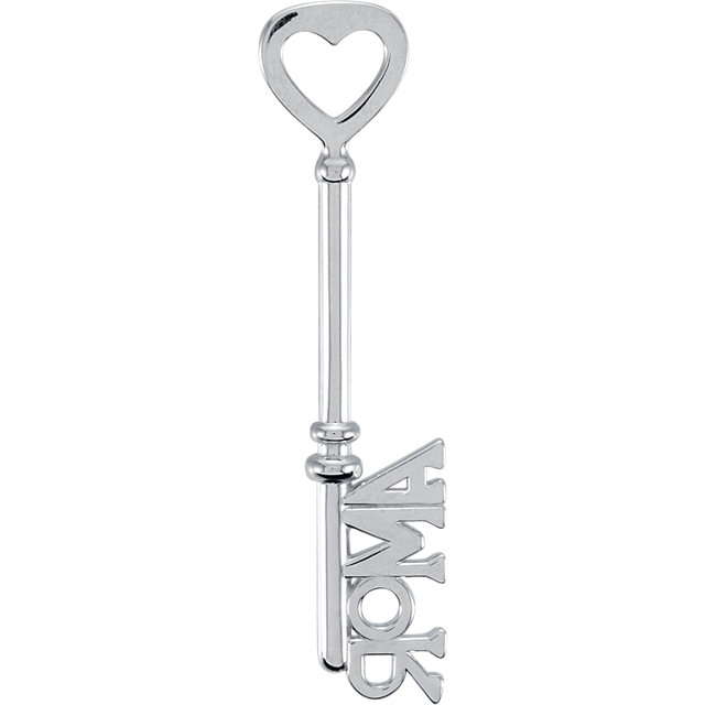 Sterling Silver Amor es la Llave® Necklace Pendant - Love is the Key ...